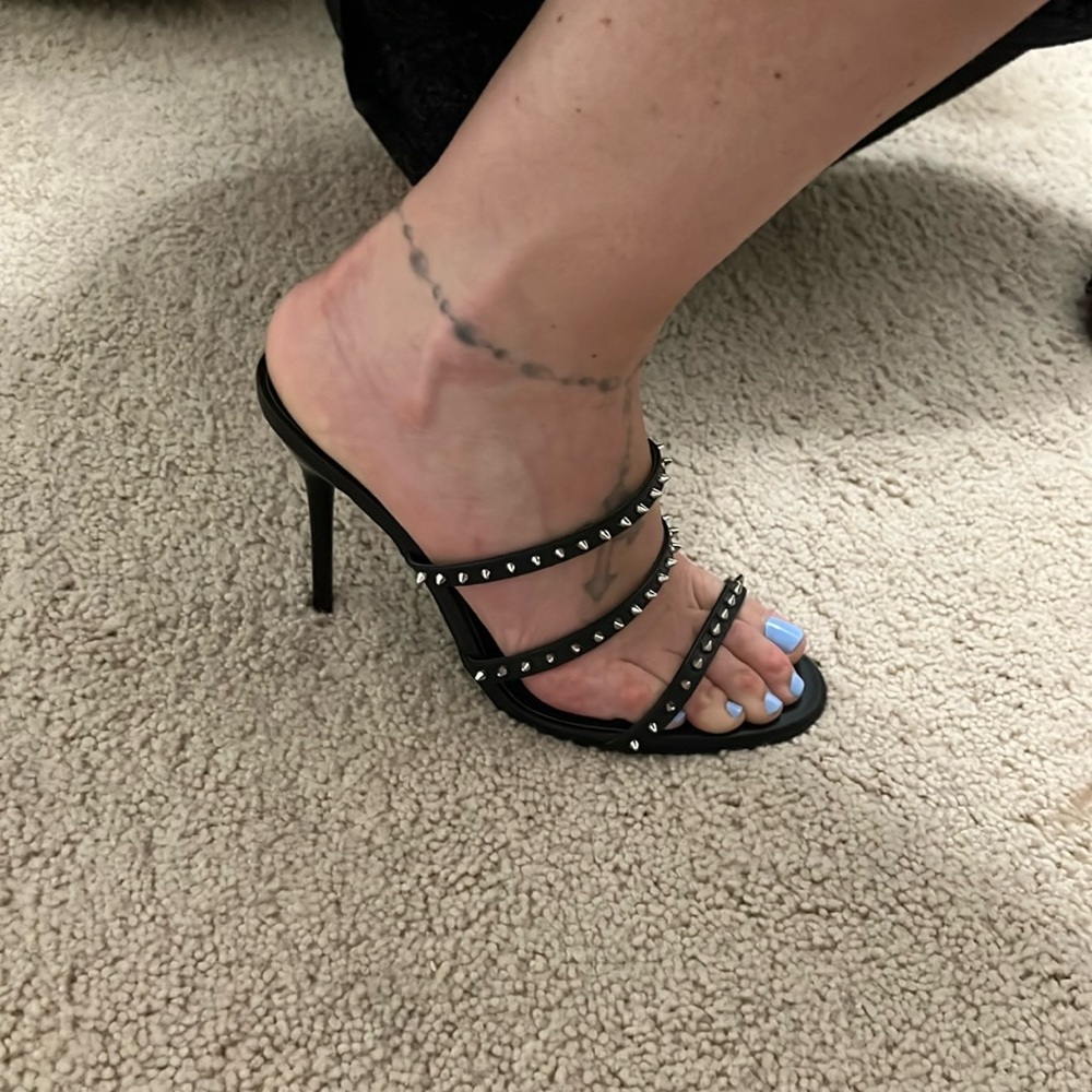 Zara spiked strappy mules